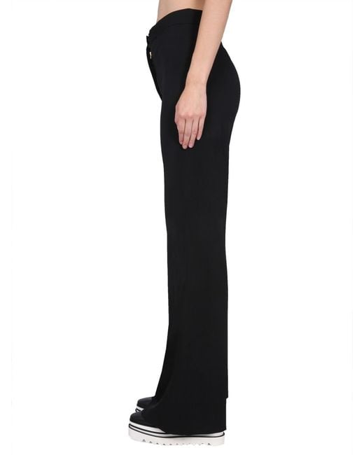 Stella McCartney Black Wool Pants With Zipper Closure Trousers