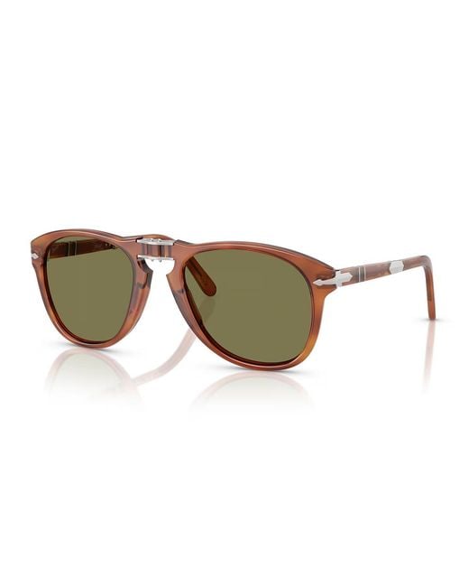 Persol Brown Po0714Sm Steve Mcqueen 96-P1 Terra Di Siena Polarizzato Acetate Occhiali Da Sole for men