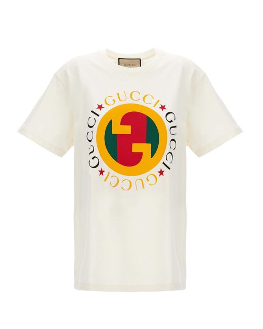 Gucci White Logo Print T-shirt