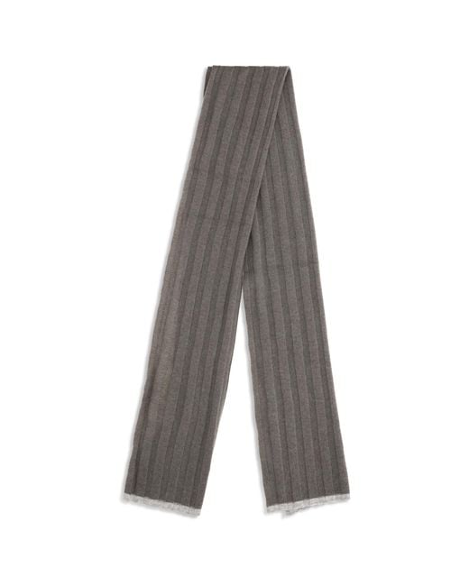 Brunello Cucinelli Gray Cashmere Scarf Kashmir/Capra Hircus for men