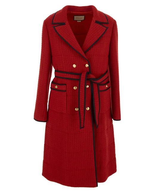 Gucci Red Wool Doulbe-breasted Coat