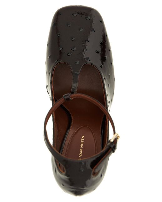 Dries Van Noten Red Calfskin Wedge Sandals