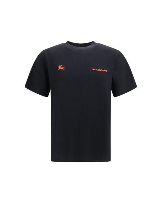 Burberry Black Cotton Map T-Shirt T-Shirts for men
