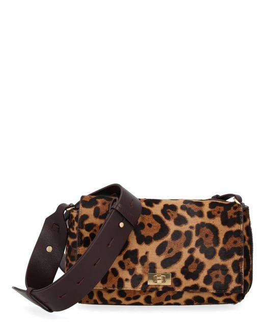 Anya Hindmarch Brown Leopard-Print Shoulder Bag