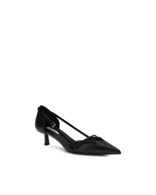 Prada Black Goatskin High Heel Pumps