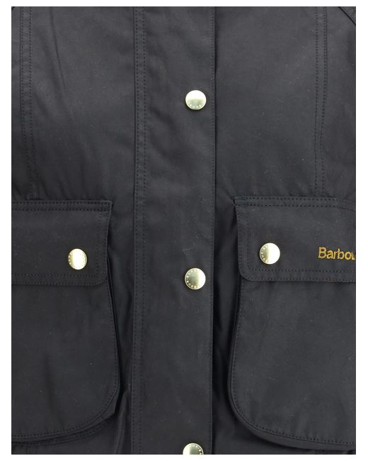 Barbour Black Beadnell Waxed Jacket Cotton Down