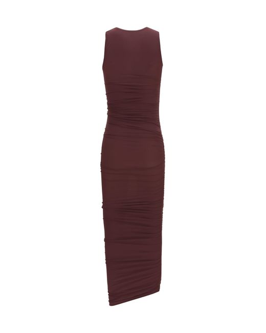 Wolford Purple Asymmetric Semi-Sheer Midi Dress Polyamide; Elastane