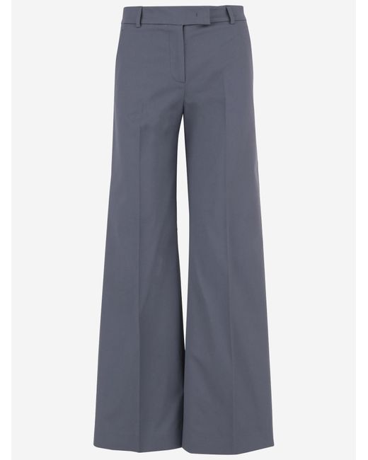 Ql2 Blue Stretch Cotton Trousers