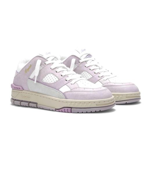 Axel Arigato White And Lilac Area Lo Sneaker
