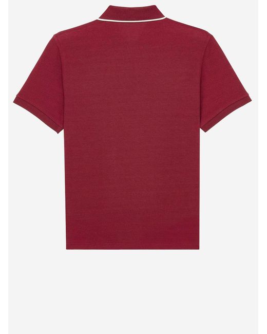Saint Laurent Red Cotton Piqué Polo Shirt With Logo for men