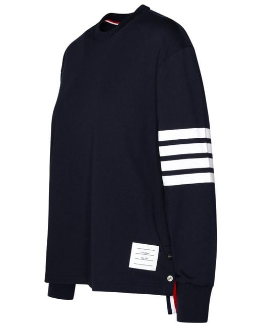 Thom Browne Blue Navy Cotton Sweater