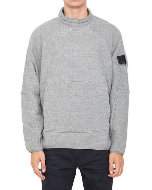 Cotton Funnel-neck Long-sleeved Jumper 