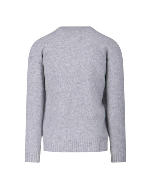 Drumohr Gray Sweaters Lambswool for men