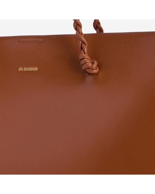 Jil Sander Brown Leather Tote Bag Shoulder