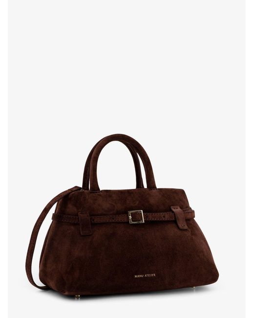 MANU Atelier Brown Le Cambon 25 Suede Handbag
