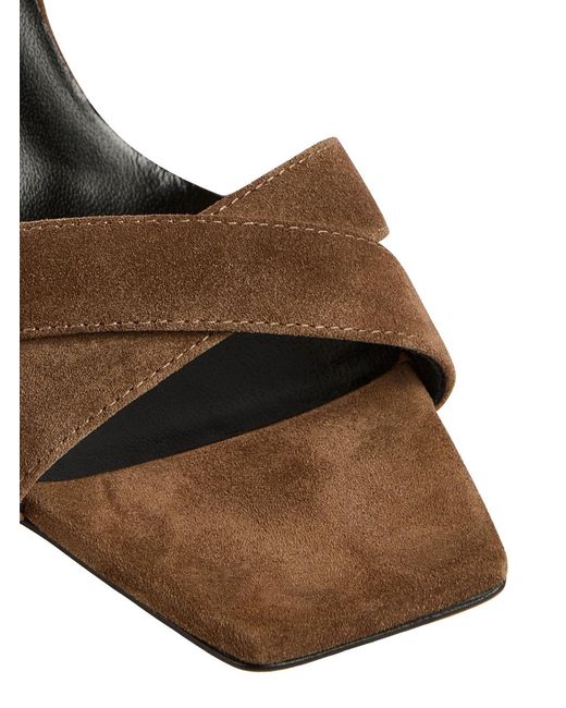 Semicouture Metallic Suede Y6Sz40T57 Heeled Sandals With Square Toe Heels