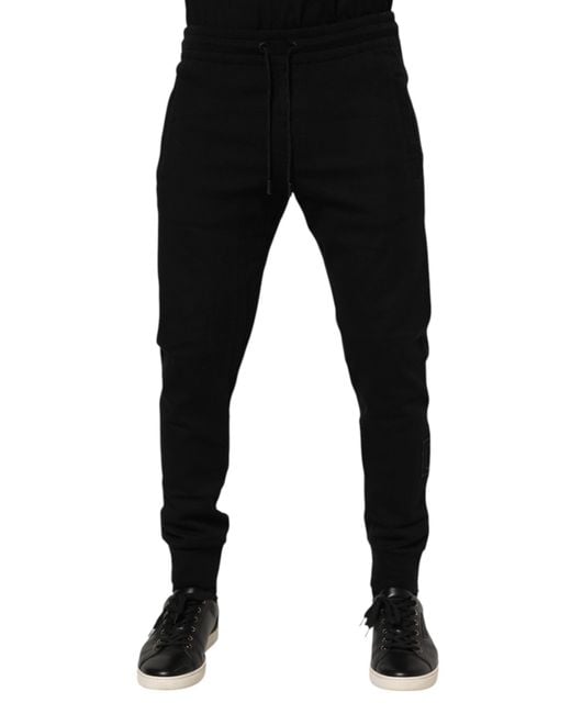 Dolce & Gabbana Black Slim Fit Drawstring Pants for men
