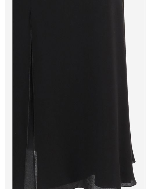 Valentino Black Skirt With Front Slit, Silk