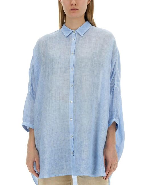 120% Lino Blue Linen Shirt