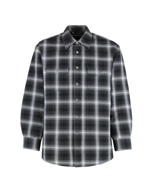 Our Legacy Gray Check Cotton Shirt for men