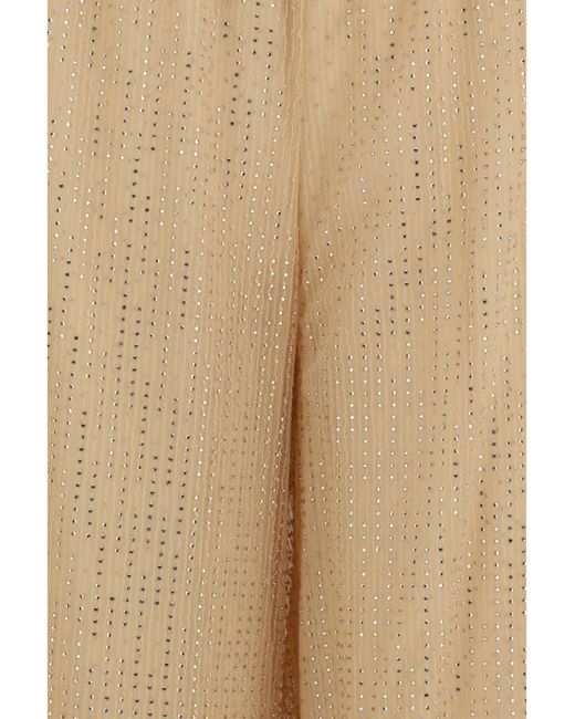 Ermanno Scervino Natural Pants With Strass Polyester; Polyamide
