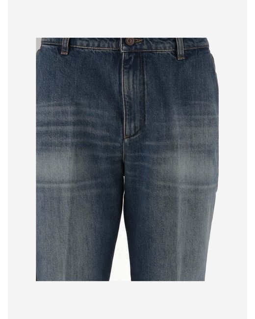Victoria Beckham Blue Cotton Jeans