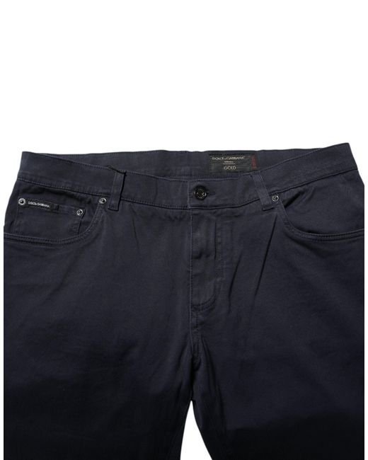 Dolce & Gabbana Blue Cotton Tapered Denim Jeans for men