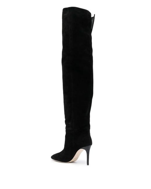 Paris Texas Black Stiletto 100mm Thigh-length Suede Boots