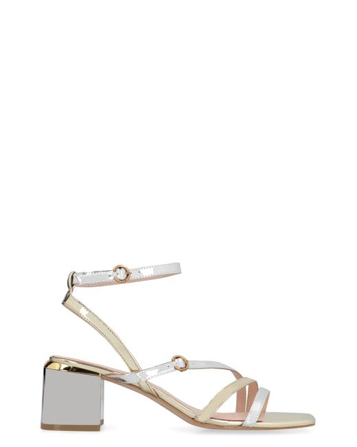 Pinko White Patent Leather Sandals