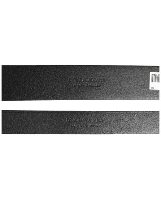Dolce & Gabbana Black Double Strap Leather Brass Buckle Belt 100Lf for men