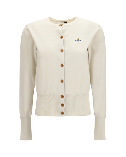 Vivienne Westwood White Bea Cardigan Cotton; Kashmir/Capra Hircus
