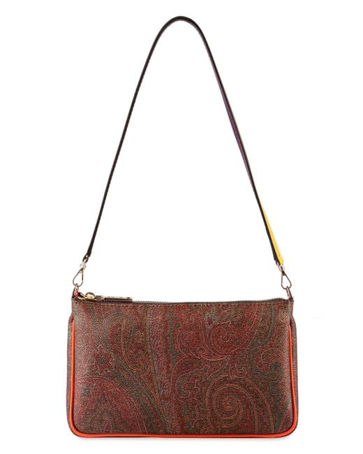 Etro Paisley Print Shoulder Bag in Brown | Lyst