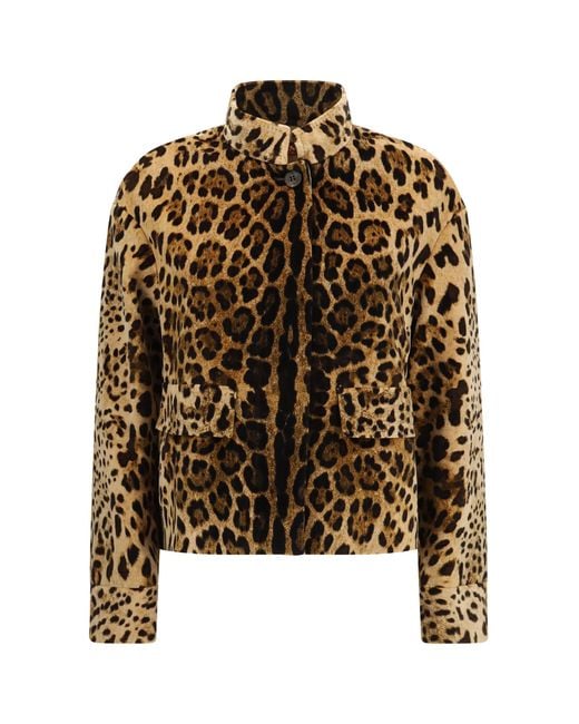 Max Mara Black Printed Smooth Velvet Boxy Jacket Cotton
