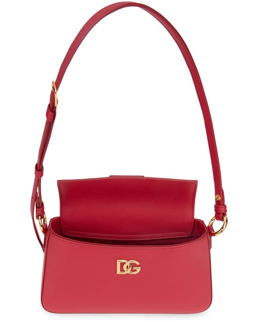 Dolce & Gabbana Red Shoulder Phone Bag Calfskin