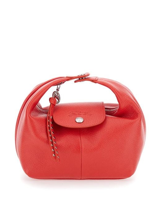 Longchamp Red 'Le Pliage Portobello Xs' Handbag With Logo Embossed On The Front