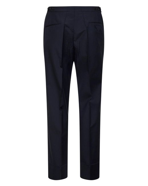 Prada Blue Wool And Mohair Tailored Trousers Virgin for men