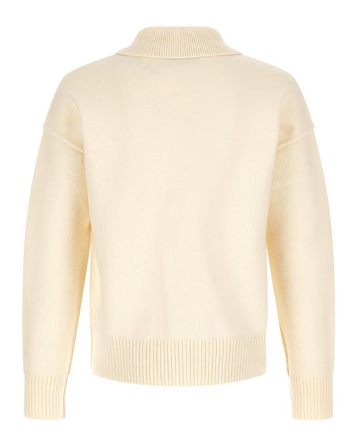 AMI Natural Wool Polo Shirt for men