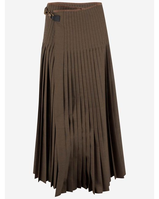 Burberry Multicolor Long Pleated Skirt