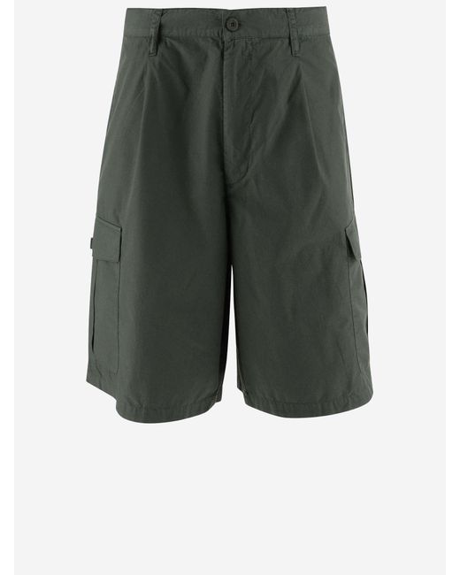 Emporio Armani Green Cotton Bermuda Shorts for men
