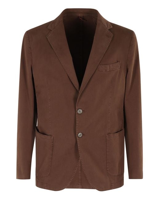 Santaniello Brown Gabardina Soft Touch Con Smeriglio for men