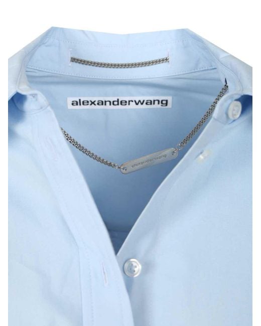 Alexander Wang Blue Shirt With Removable Logo Tag