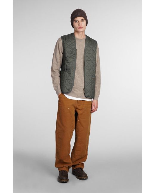 Barbour Gray Quilted Waistco Vest In Green Polyamide for men