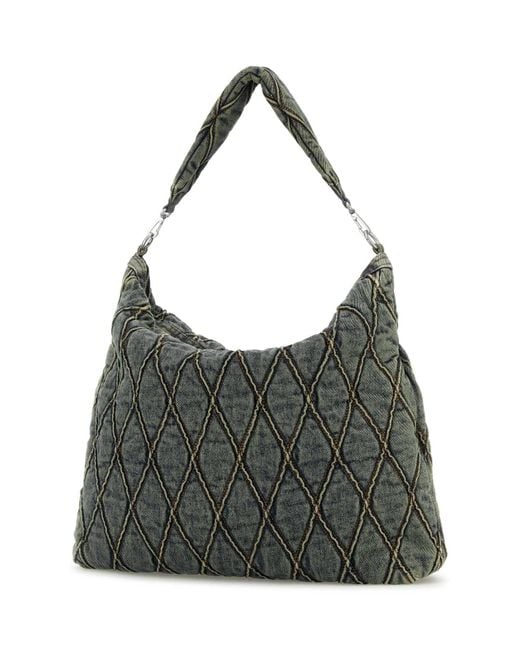 DIESEL Gray Denim Shopping Bag