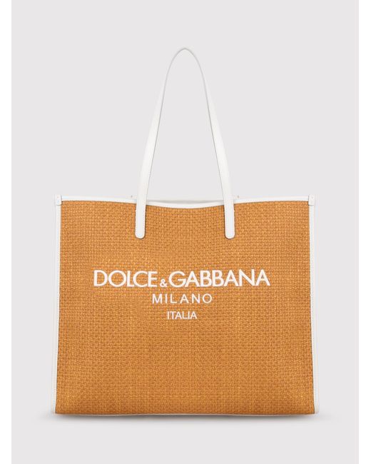 Dolce & Gabbana Orange Large Shopping Woven Bag