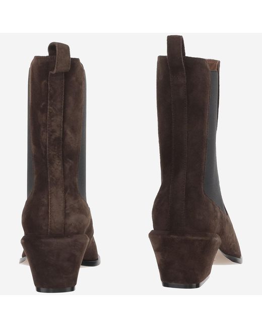 Paris Texas Brown Ankle Boots Bettina 50 Calf Suede (Bos Taurus) Leather