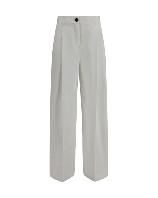 Totême Gray Tailored Cotton Pants Trousers