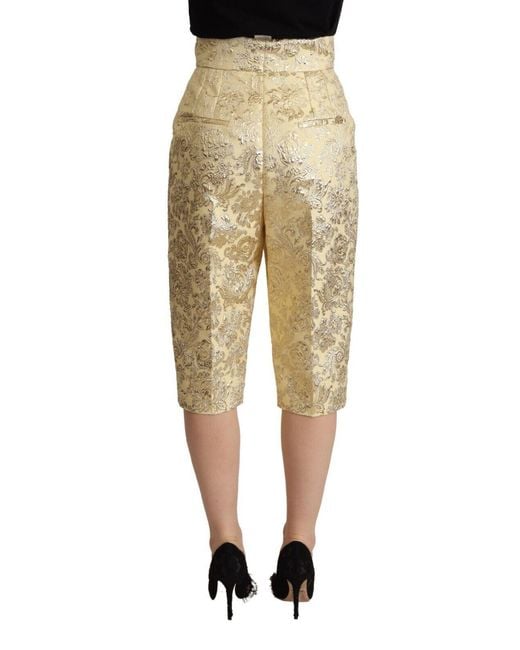 Dolce & Gabbana Natural Elegant High-Waisted Cropped Pant