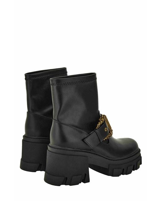Versace Black Jeans Couture Ankle Boots