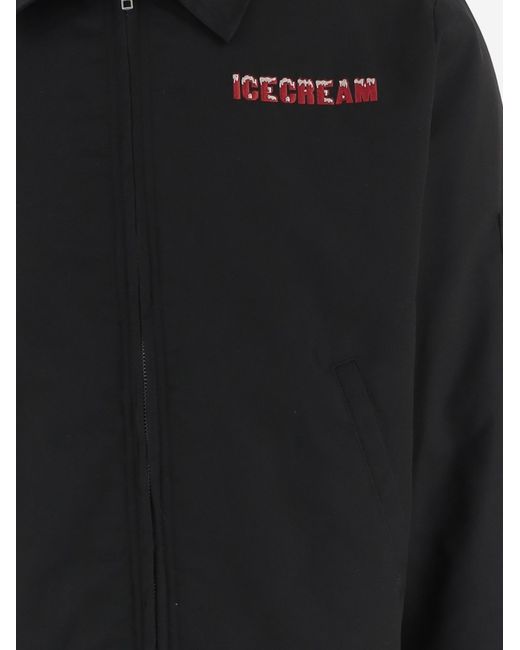 ICECREAM Black Jacket Drippy Body: Polyester for men