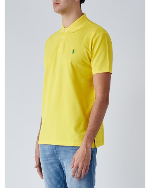 Polo Ralph Lauren Short Sleeve Knit Polo in Yellow for Men | Lyst